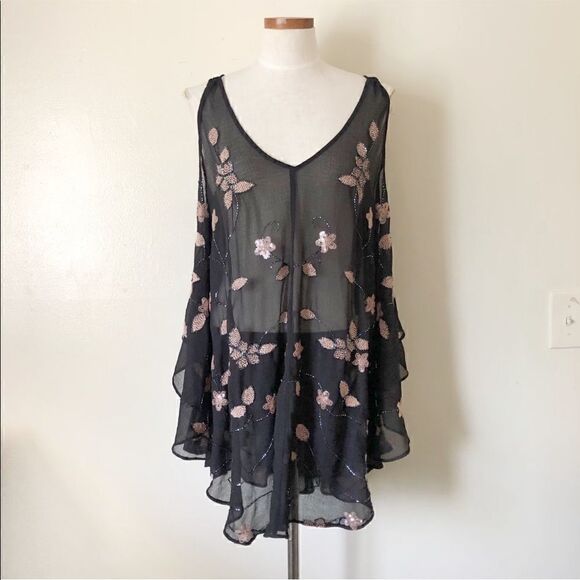 Free People Intimately Embodied Beaded Islander Embellished Slip Dress Size S - Picture 5 of 10